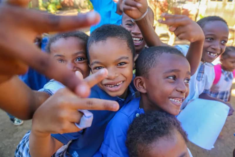 Kinder im Unterrichtsprojekt Nosy Be auf Madagaskar