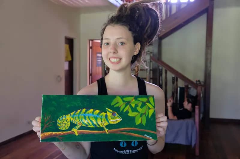 Freiwillige hat auf Madagaskar ein Bild gemalt